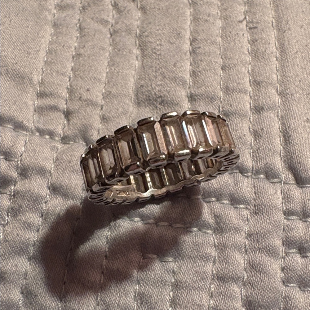 Silpada .925 Sterling CZ Eternity Band Ring Sz 7 - Picture 2 of 5